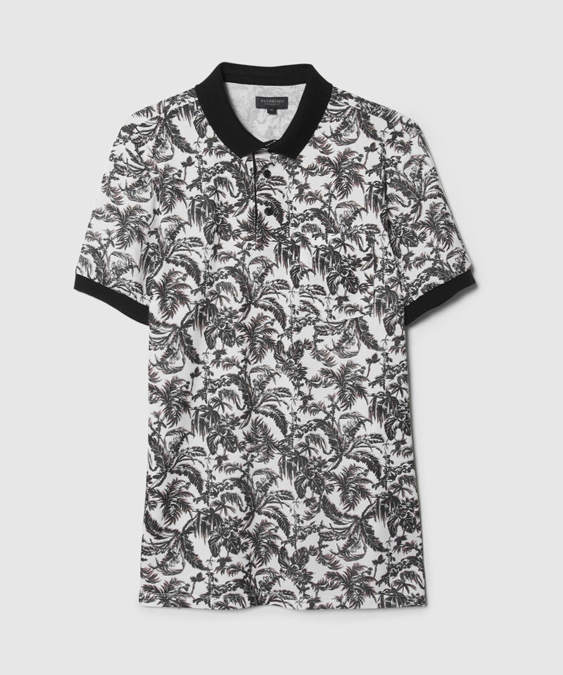 Polo Estampado, Cuello Y Puños Tejidos