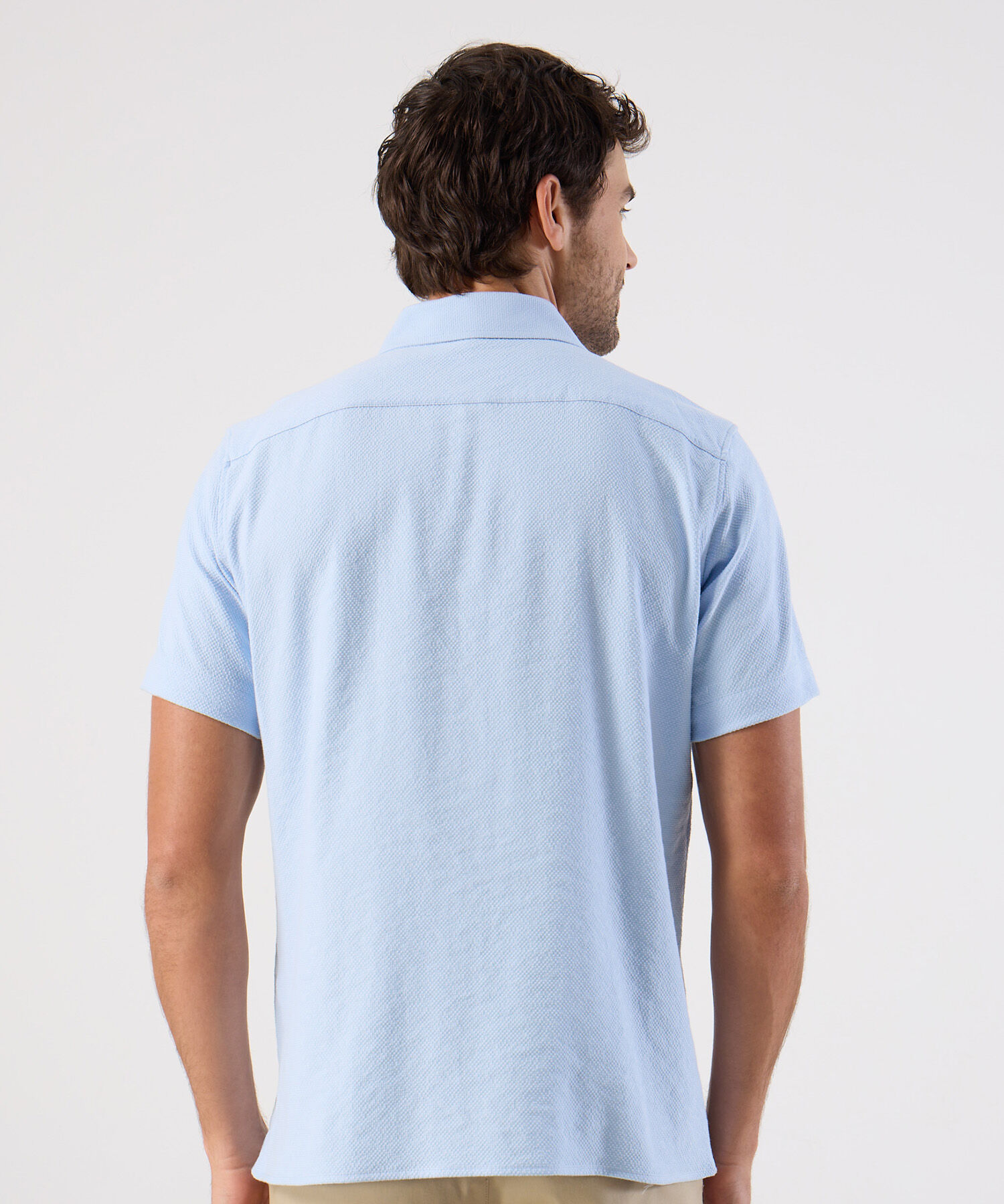 Camisa Casual De Textura Para Hombre