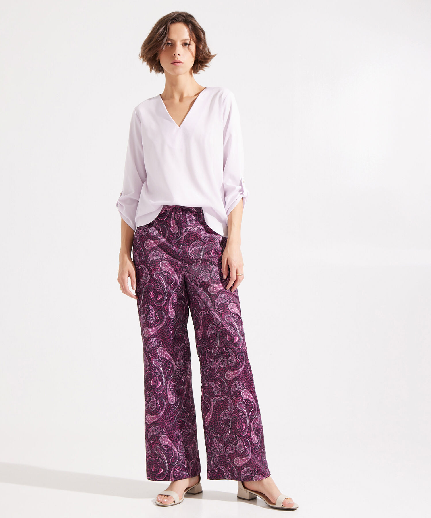 Blusa Manga ¾ con Escote en V