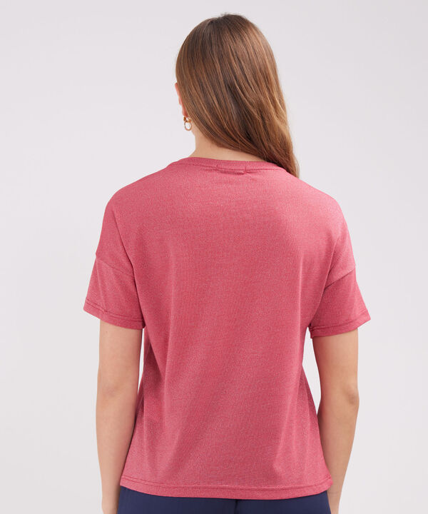 Camiseta Manga Corta Unicolor, Cuello Redondo, Silueta Amplia
