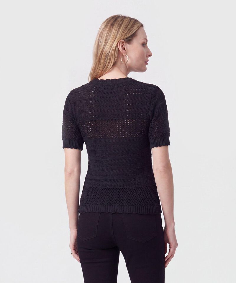 Camiseta De Punto Calado Para Mujer