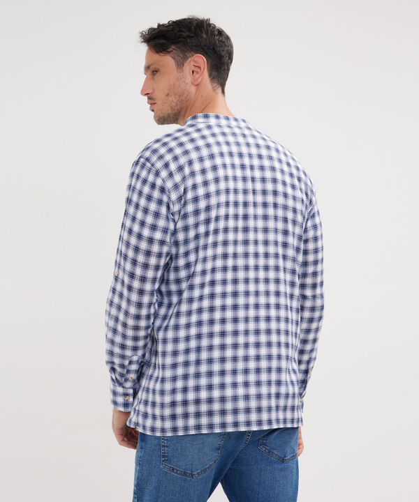Camisa Manga Larga Cuello Mao Preteñido