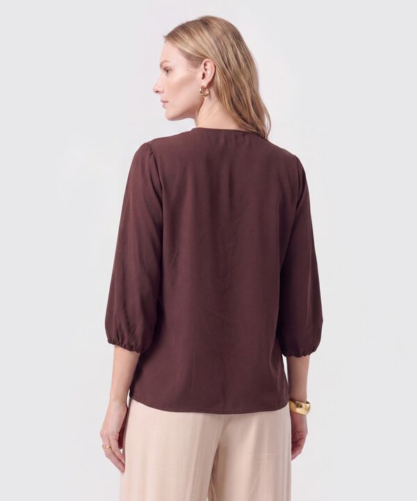Blusa Con Bolero Frontal Cascada Mujer