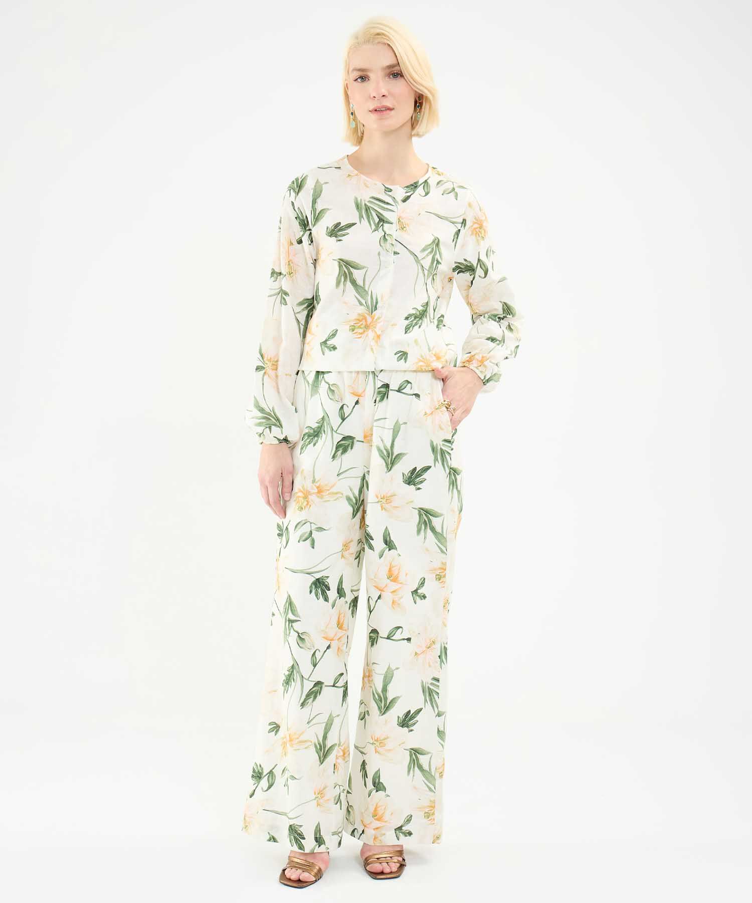 Blusa Manga Larga Estampada
