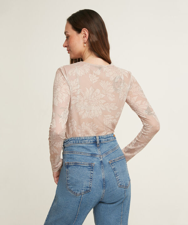 Camiseta Estampada Escote Redondo Manga Larga