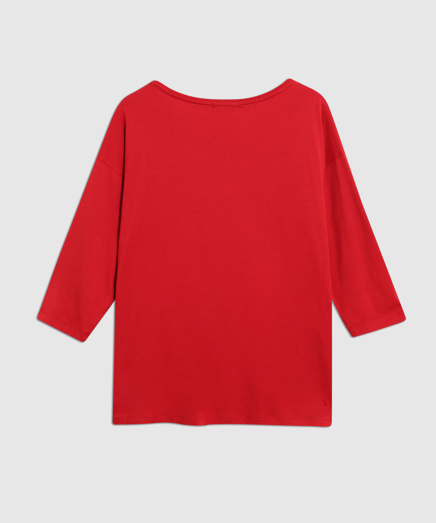 Camiseta Texturizada Manga &frac34; Para Mujer Curvy