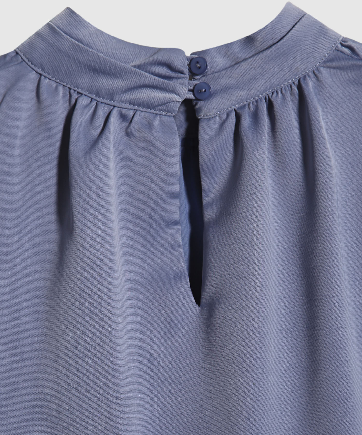 Blusa Cuello Redondo, Manga Corta  Y Cinturon