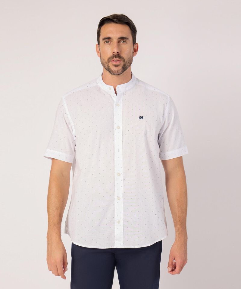 Camisa Cuello Mao Con Microdiseño 