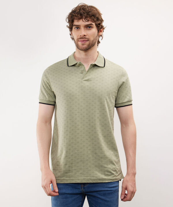 Polo Estampada, Cuello Tejido