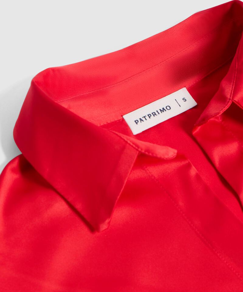 Camisa Satinada de Manga Larga para Mujer