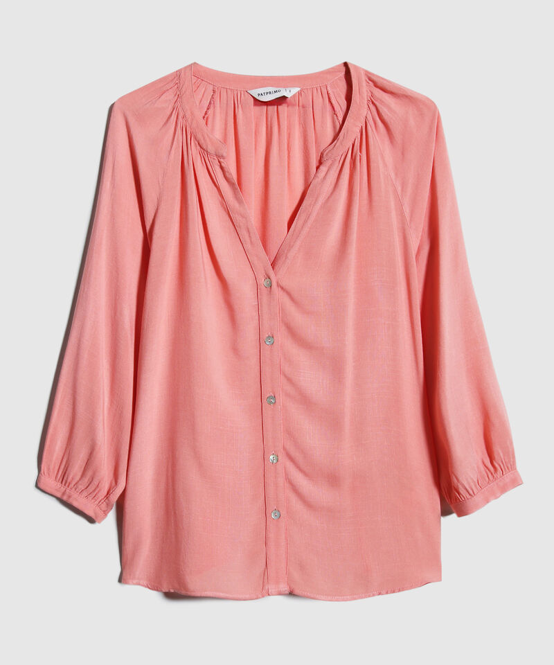 Blusa Manga Tres Cuartos Cuello Neru Unicolor