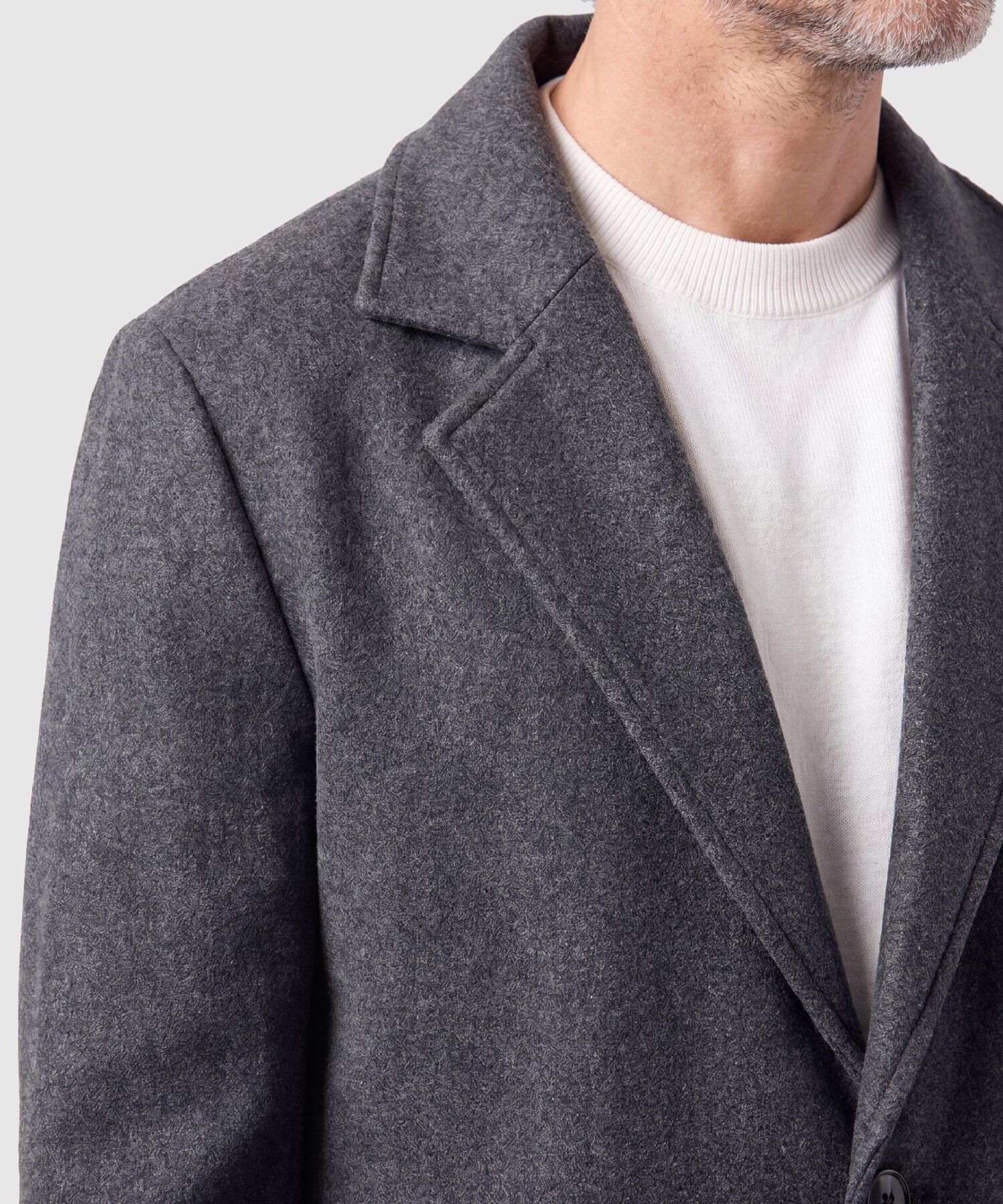 Abrigo Largo Con Solapa Para Hombre
