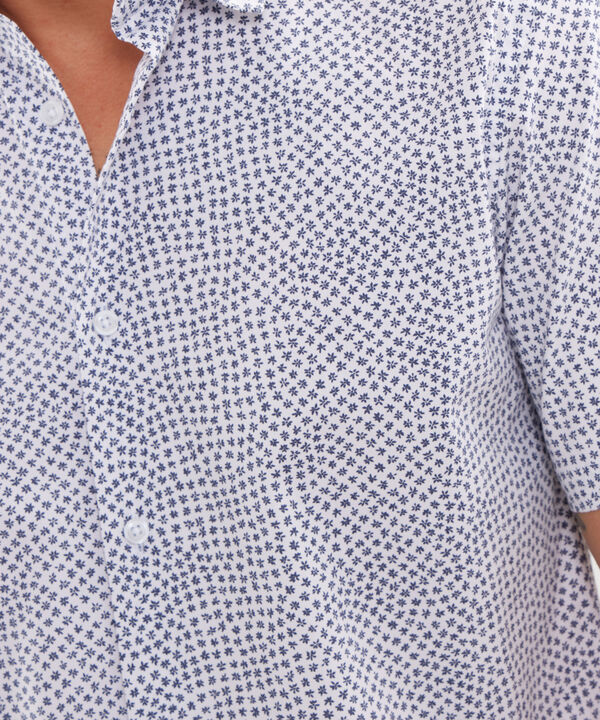 Camisa Estampada Manga Corta, Cuello Formal image number null