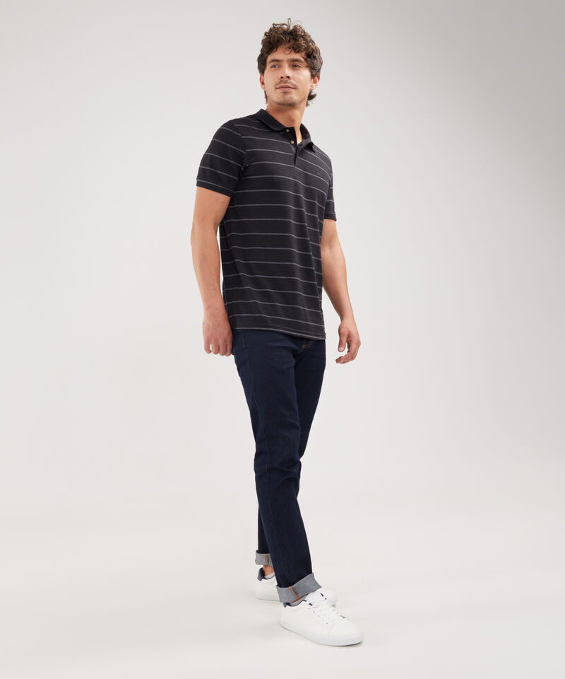 Polo Preteñida Con Cuello Y Puños Tejidos, Sin Bolsillo Y Silueta Slim Fit