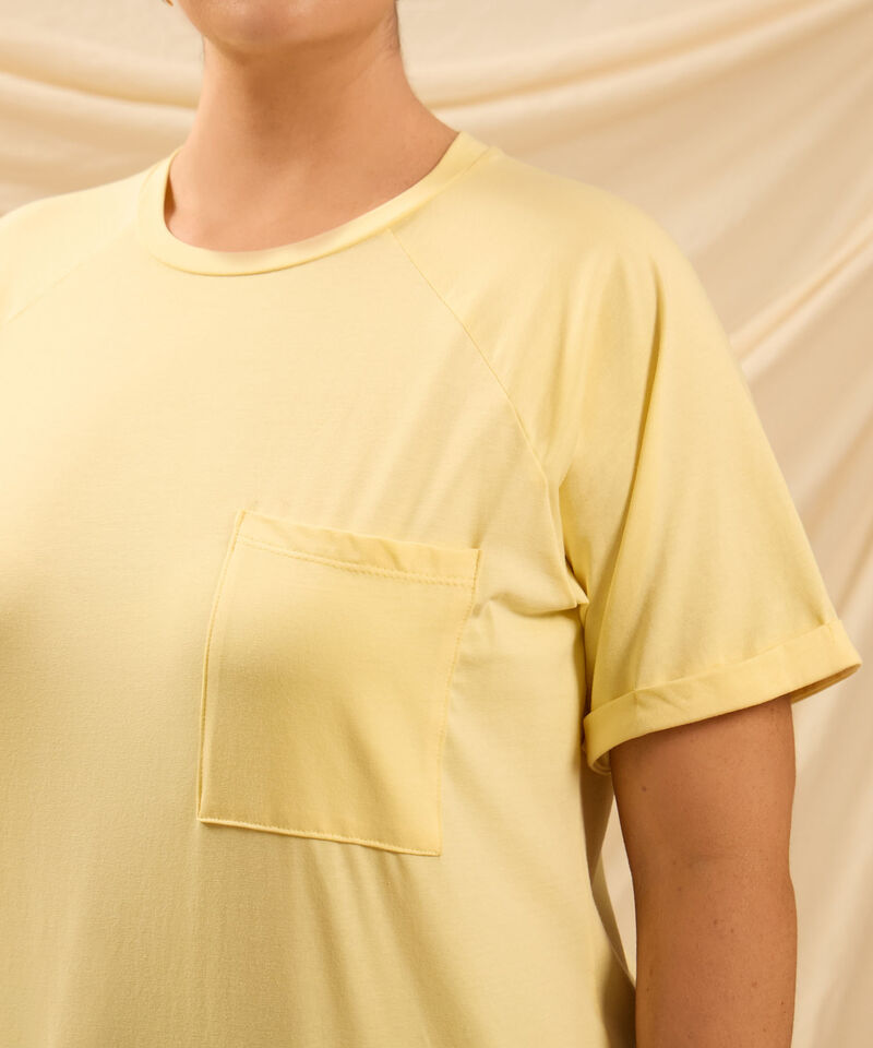 Camiseta Con Bolsillo Y Manga Ragl&aacute;n Mujer Curvy