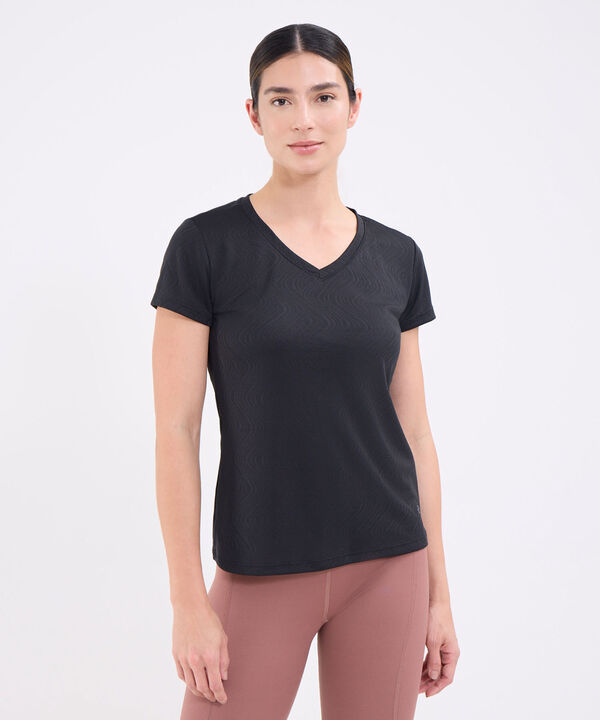 Camiseta manga corta texturizada para mujer image number null