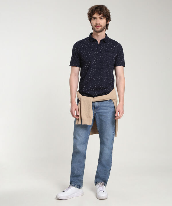 Polo Estampada Manga Corta