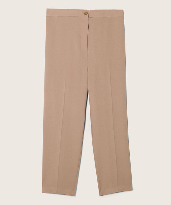 Pantalón Recto Con Bolsillos Diagonales Y Elástico En Pretina
