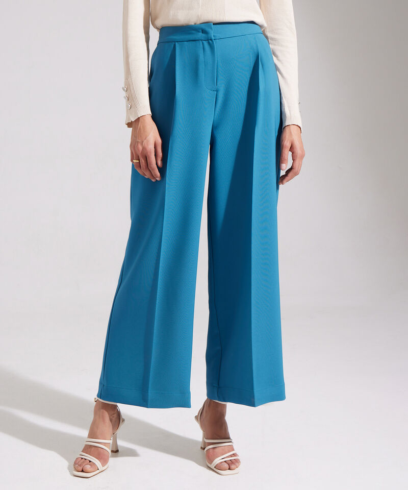 Pantalón Con Prenses  Bota Amplia Crudo