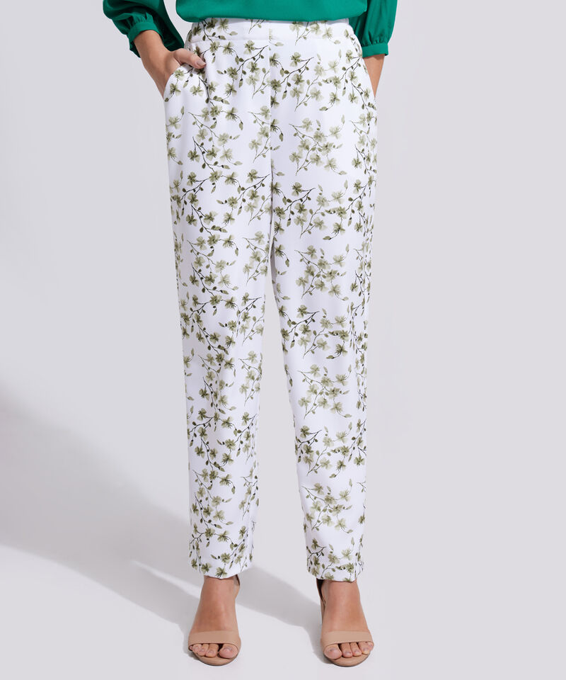 Pantalón Unicolor Con Elástico En Posterior