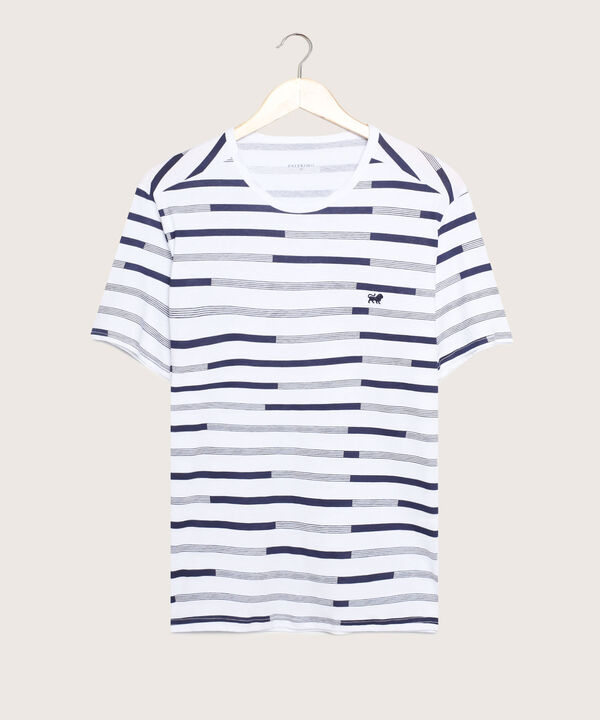 Camiseta Estampada Manga Corta Con Cuello Redondo En Rib