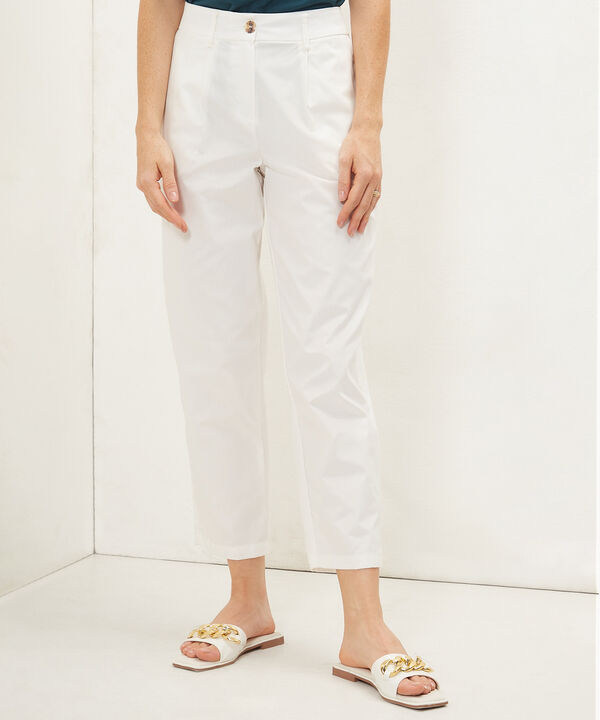 Pantalón Tipo Baggy Unicolor, Tiro Alto Con Prenses En Delantero, Serena image number null