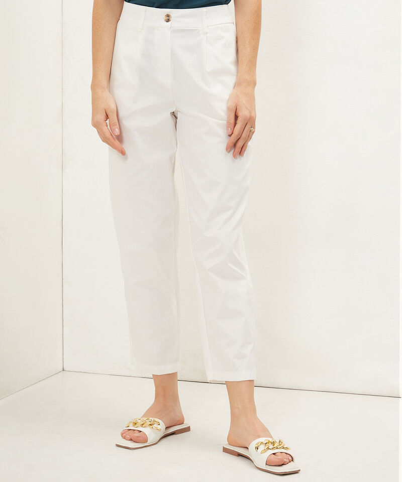 Pantalón Tipo Baggy Unicolor, Tiro Alto Con Prenses En Delantero, Serena