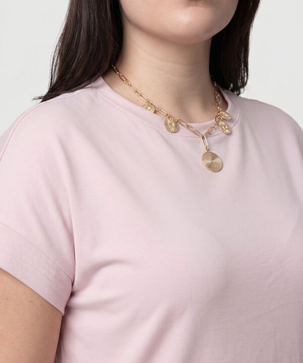 Camiseta Manga Corta Con Doblez Para Mujer Curvy