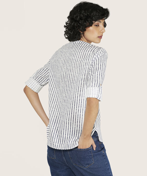 Blusa Estampada en Efecto Lino