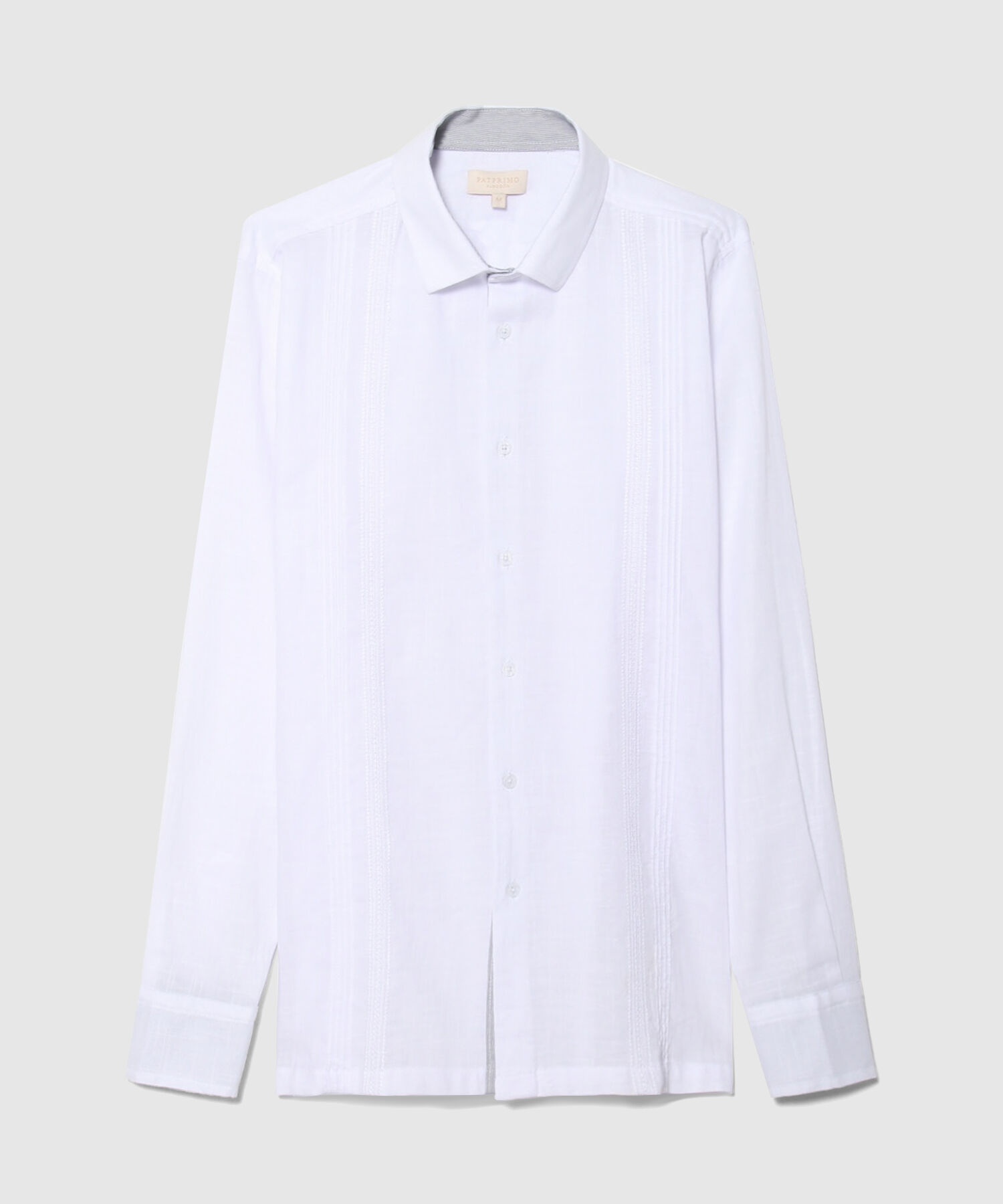 Camisa Guayabera Manga Larga Sin Bolsillos