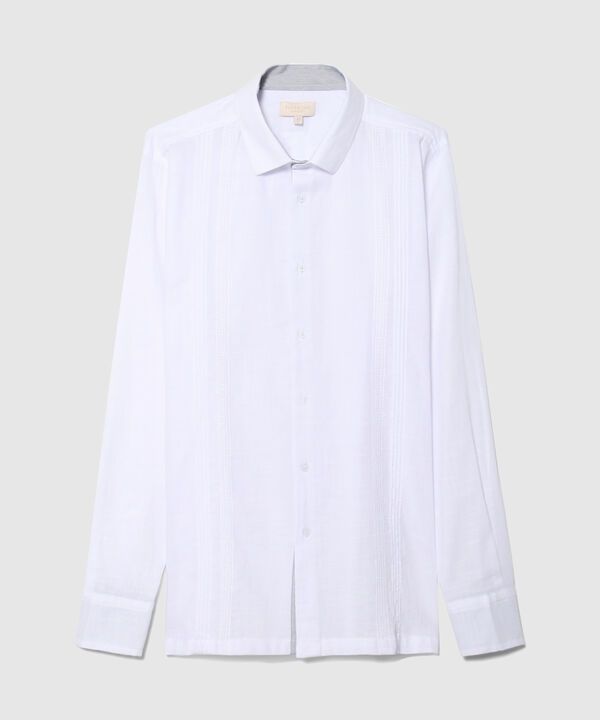 Camisa Guayabera Manga Larga Sin Bolsillos
