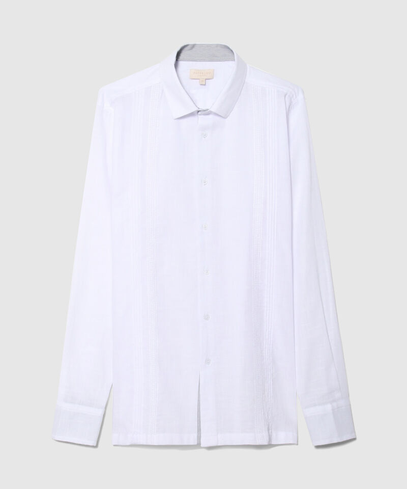 Camisa Guayabera Manga Larga Sin Bolsillos