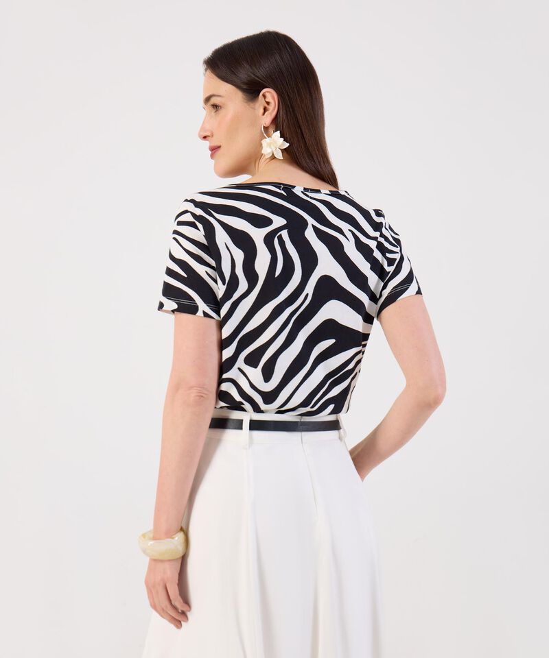 Camiseta Estampada de Corte Recto para Mujer