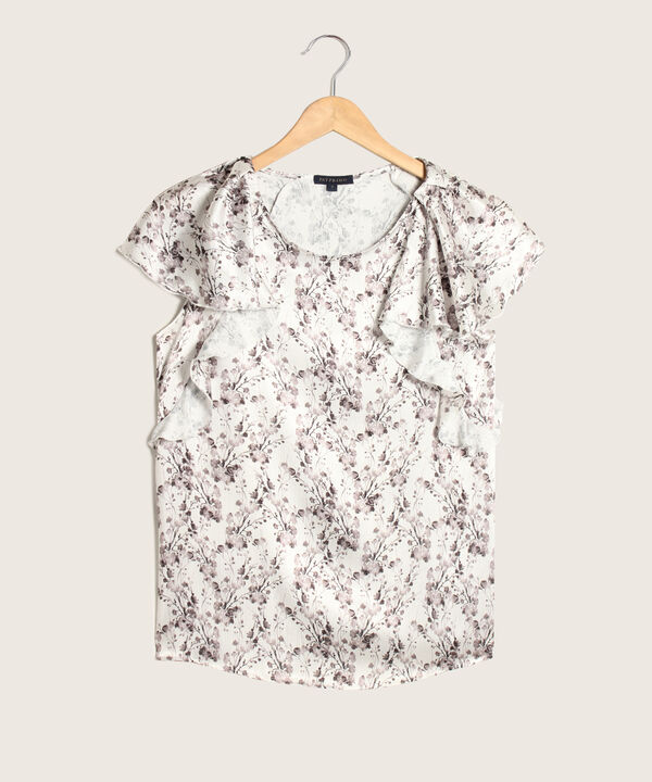Blusa Escote Redondo Con Boleros En Sisa Estampada