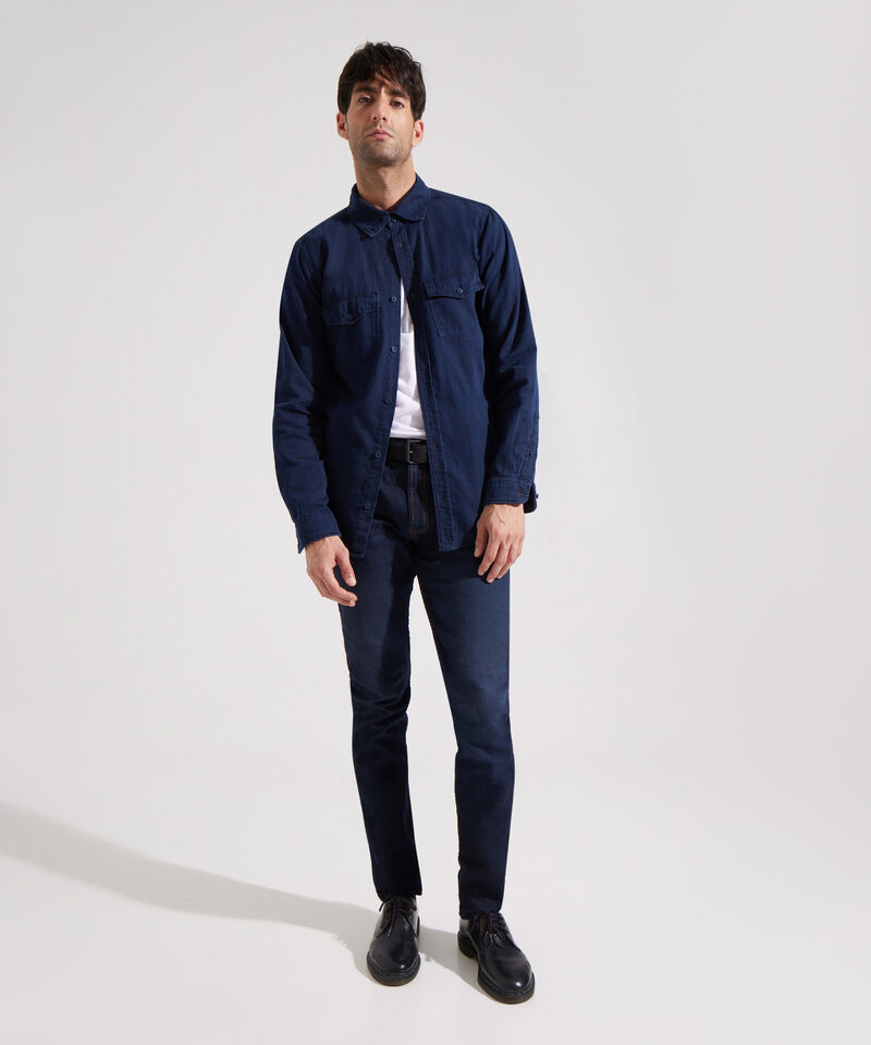 Camisa en Denim con Bolsillos de Tapa