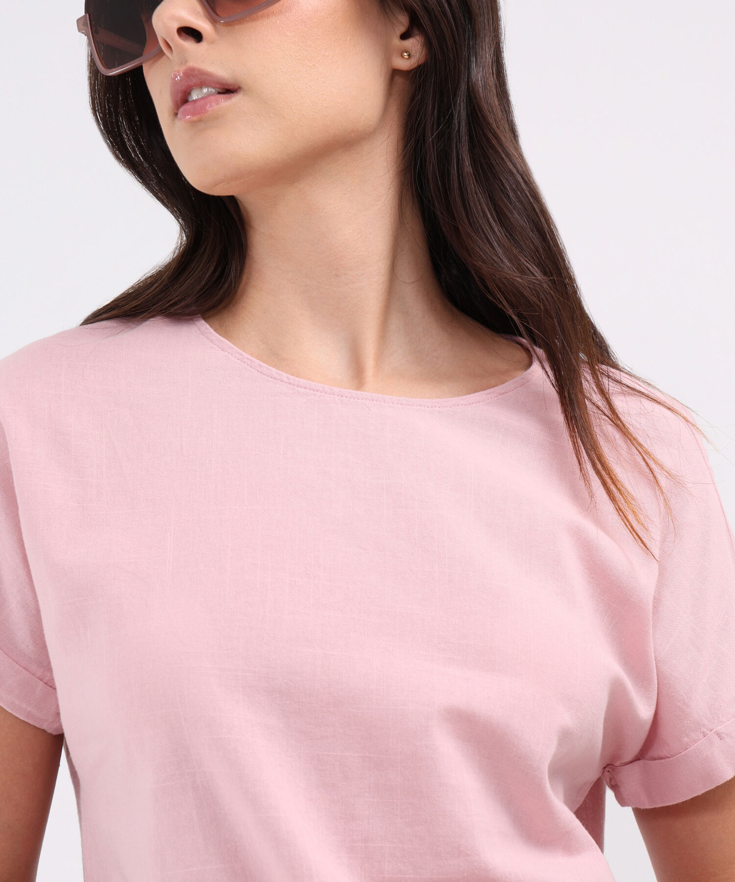 Blusa Manga Corta Unicolor
