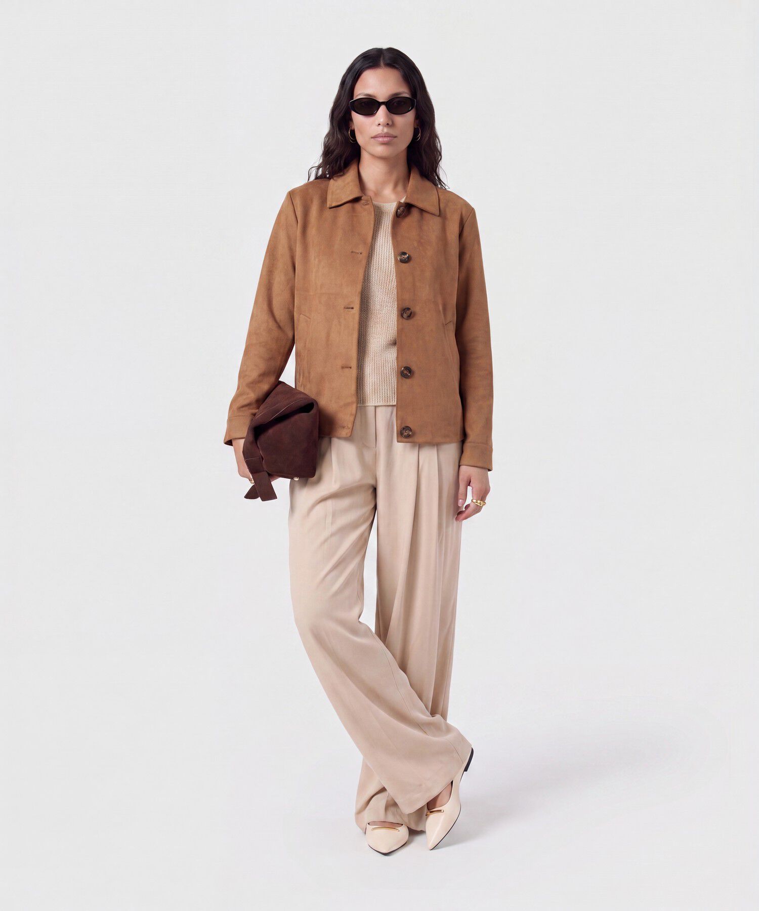 Chaqueta Corta Estilo Camisero Para Mujer