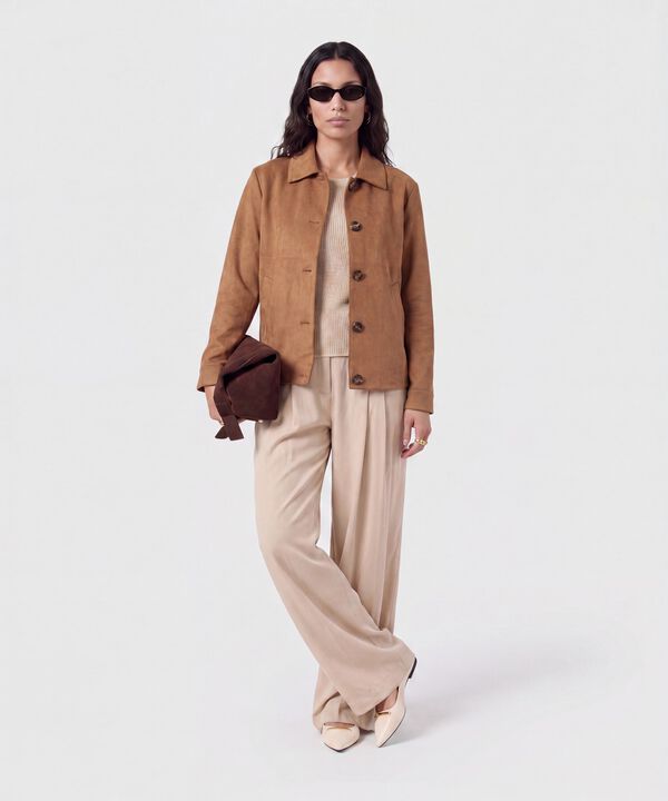Chaqueta Corta Estilo Camisero Para Mujer