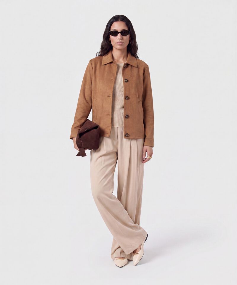 Chaqueta Corta Estilo Camisero Para Mujer