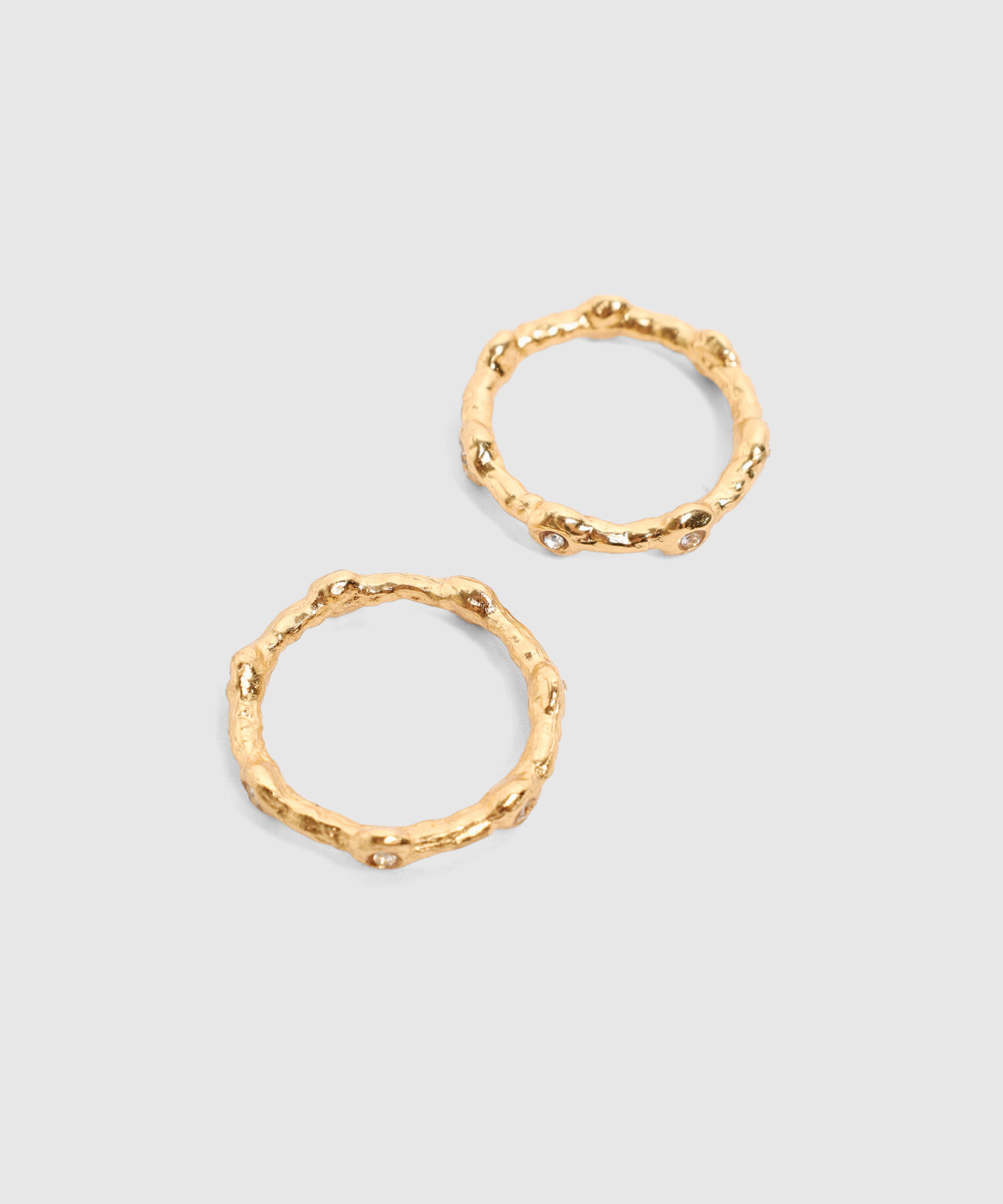 Set x2 Anillos Texturizados Para Mujer