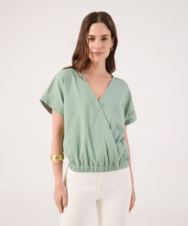 Blusa Unicolor Manga Corta  image number null
