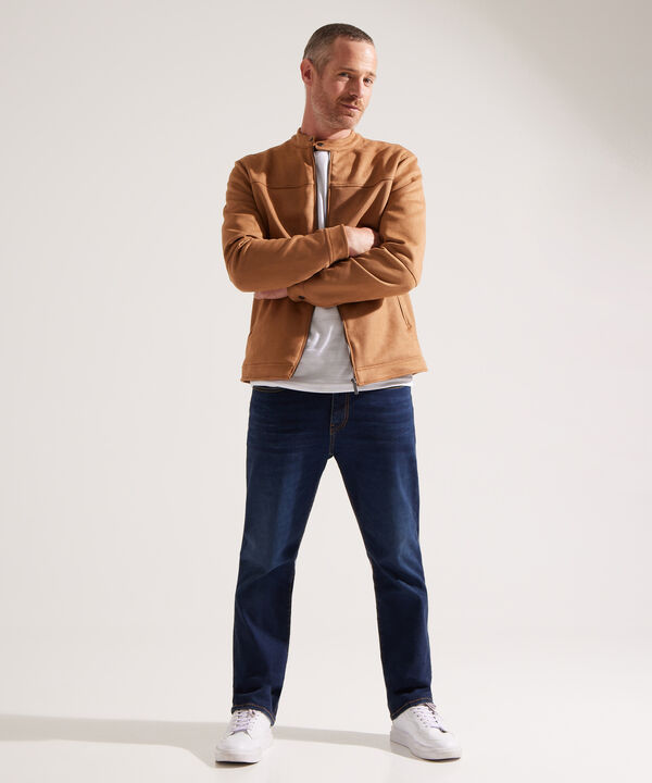 Chaqueta en Suede con Cuello Neru