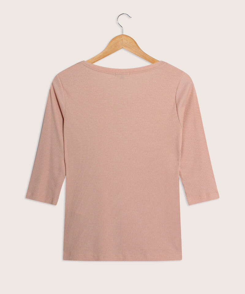 Camiseta Rib Con Botones Para Mujer