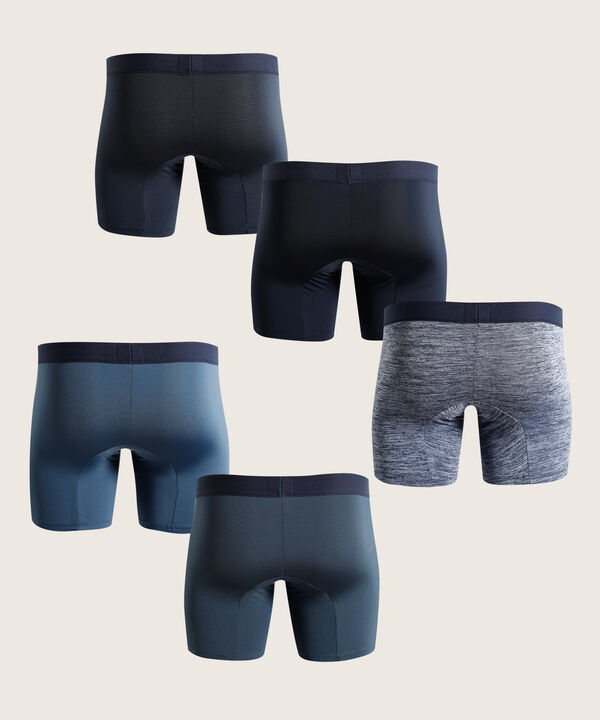 Boxer Pack X5 Medio Microfibra Unicolor Con Textura