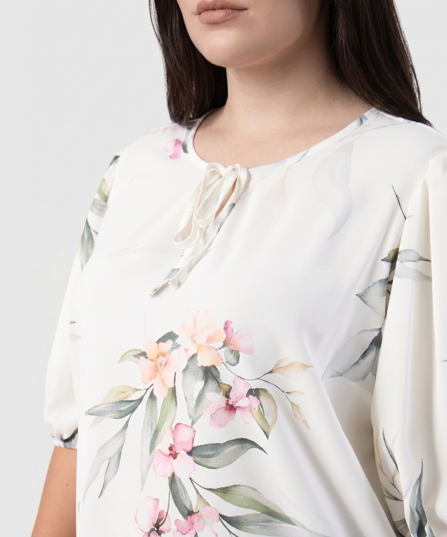 Blusa Manga Tres Cuartos Con Lazos Mujer Curvy