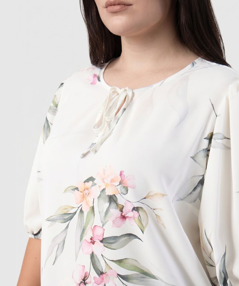 Blusa Manga Tres Cuartos Con Lazos Mujer Curvy