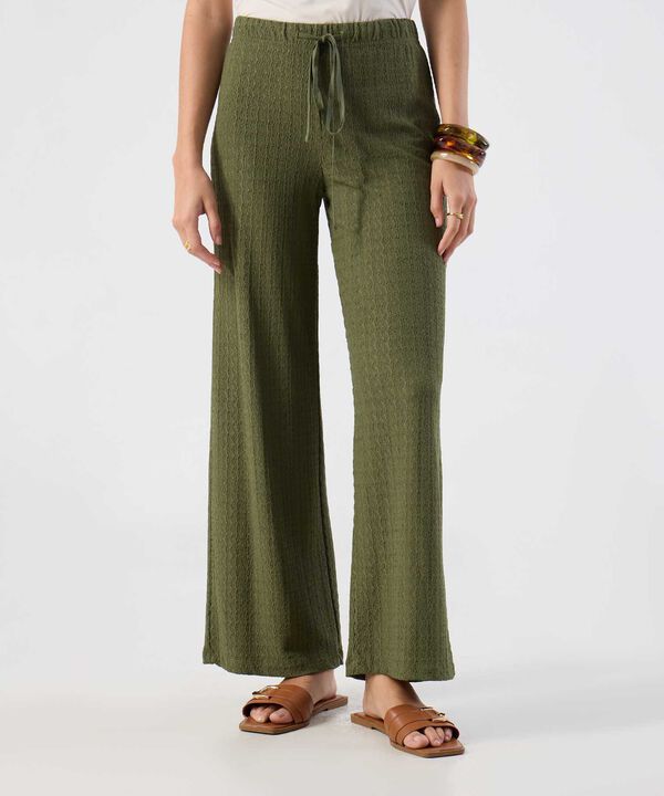 Pantal&oacute;n Tejido Amplio C&oacute;modo Para Mujer image number null