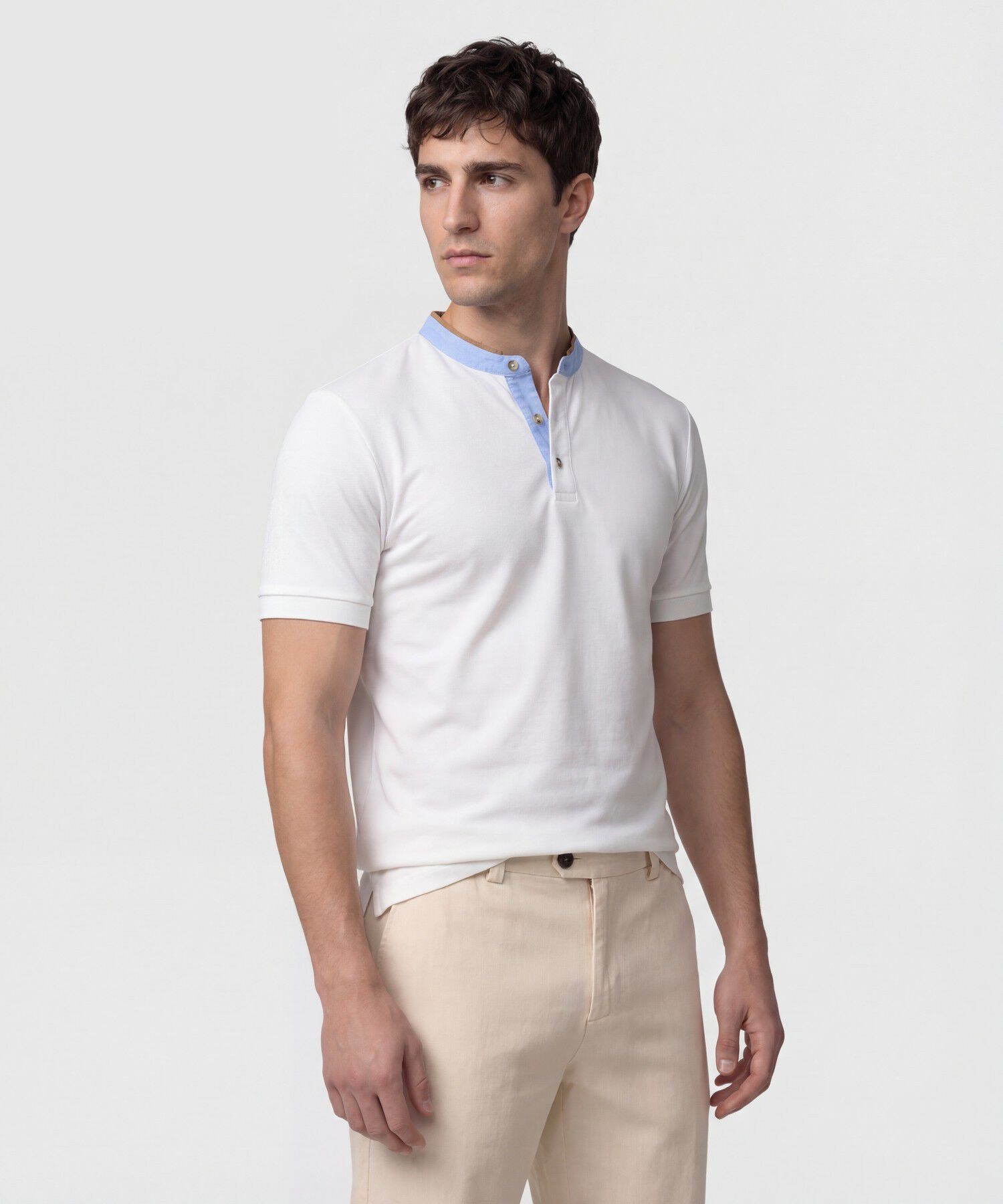 Polo Con Cuello Neru Y Pechera Hombre