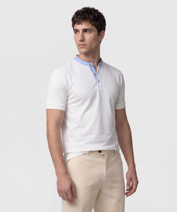 Polo Con Cuello Neru Y Pechera Hombre