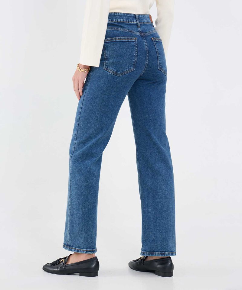 Jeans Straight Tono Medio